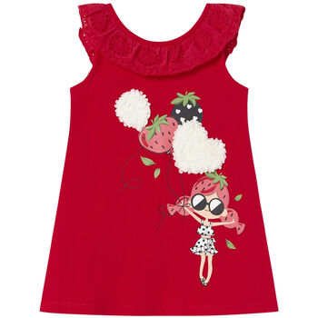 Girls Red Ruffle Dress