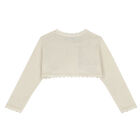 Younger Girls Beige Bolero Cardigan, 1, hi-res