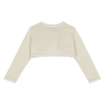 Younger Girls Beige Bolero Cardigan