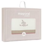 Baby Girls Ivory & Pink Rabbit Blanket, 2, hi-res