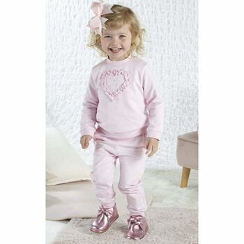 Younger Girls Pink Heart Tracksuit