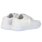 Girls White Logo Bow Shoes, 1, hi-res
