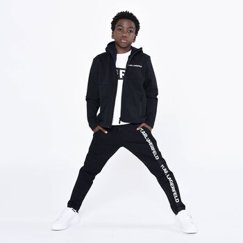 Boys Black Logo Joggers