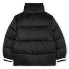 Black Logo Puffer Jacket, 1, hi-res