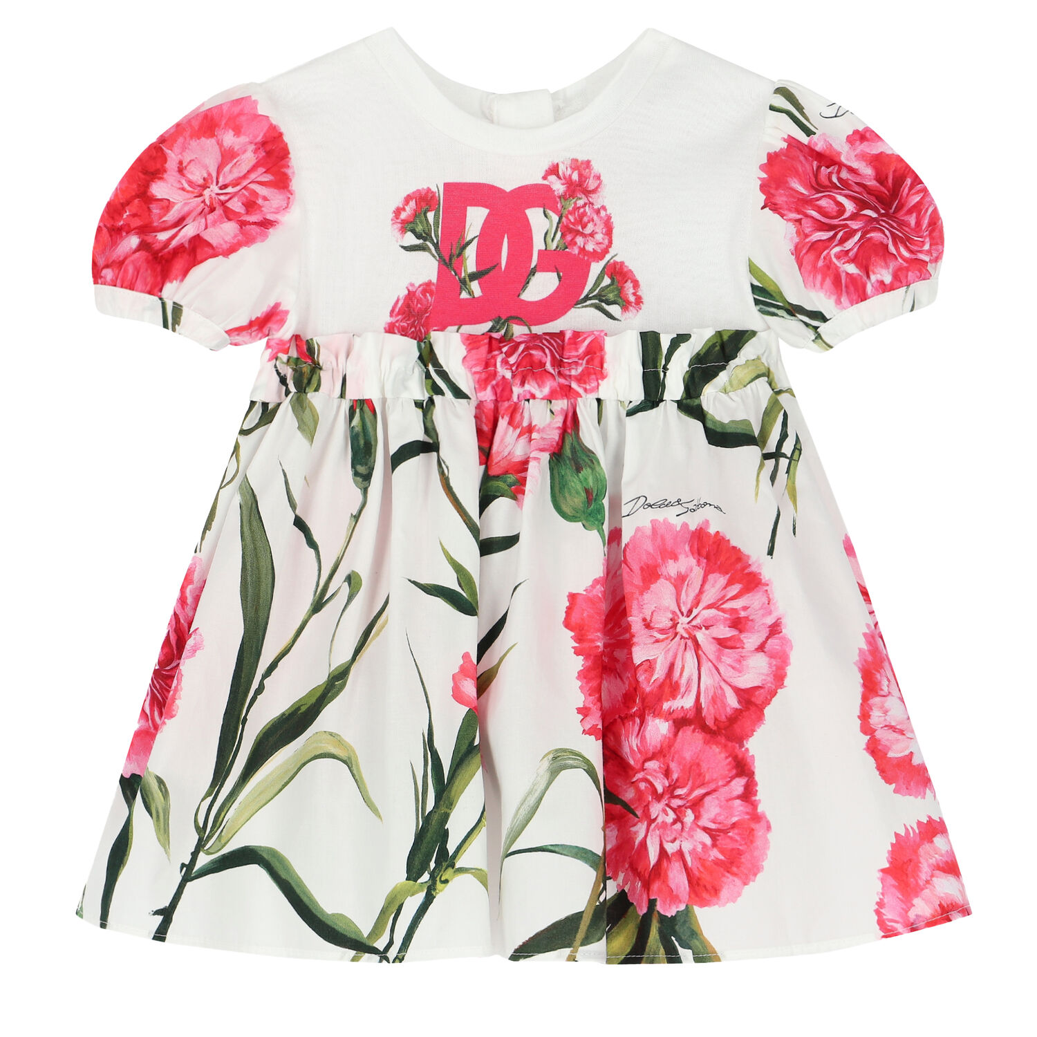 Younger Girls Ivory & Red Floral Dress Set, 1, hi-res