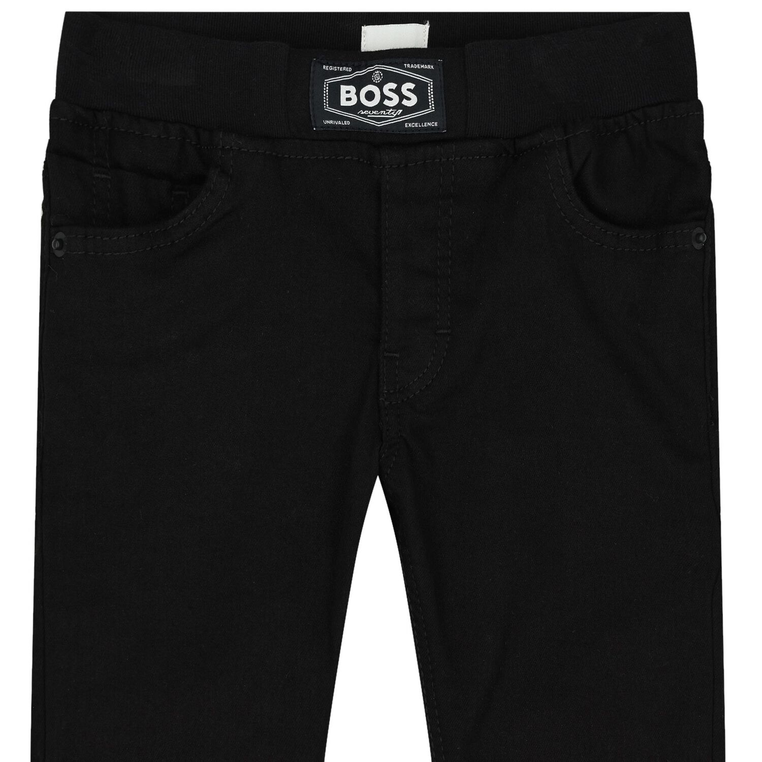 Younger Boys Black Logo Trousers, 1, hi-res