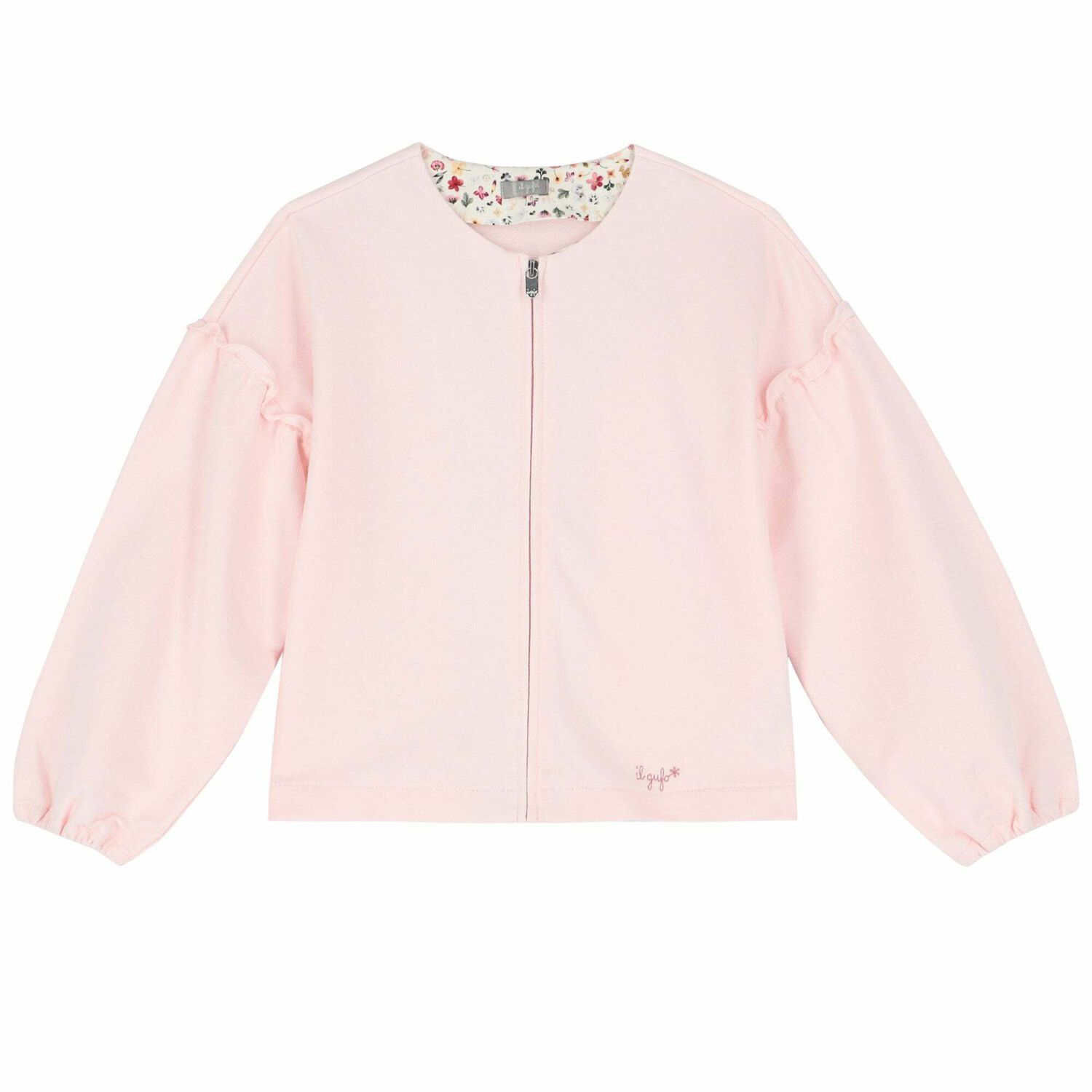 Girls Pink Logo Zip Up Top, 1, hi-res