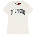 Boys Ivory Logo Cotton T-Shirt, 2, hi-res