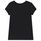 Girls Black Logo T-Shirt, 2, hi-res