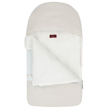 مدس اولاد بالشعار بشكل تيدى بير باللون البيج والازرق 