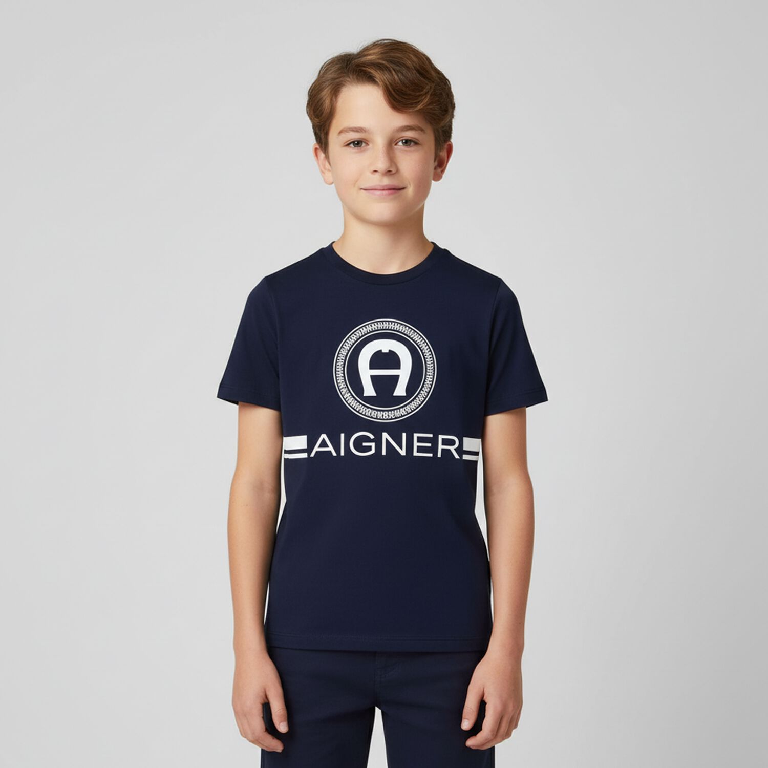 Boys Navy Blue Logo T-Shirt, 3, hi-res image number null