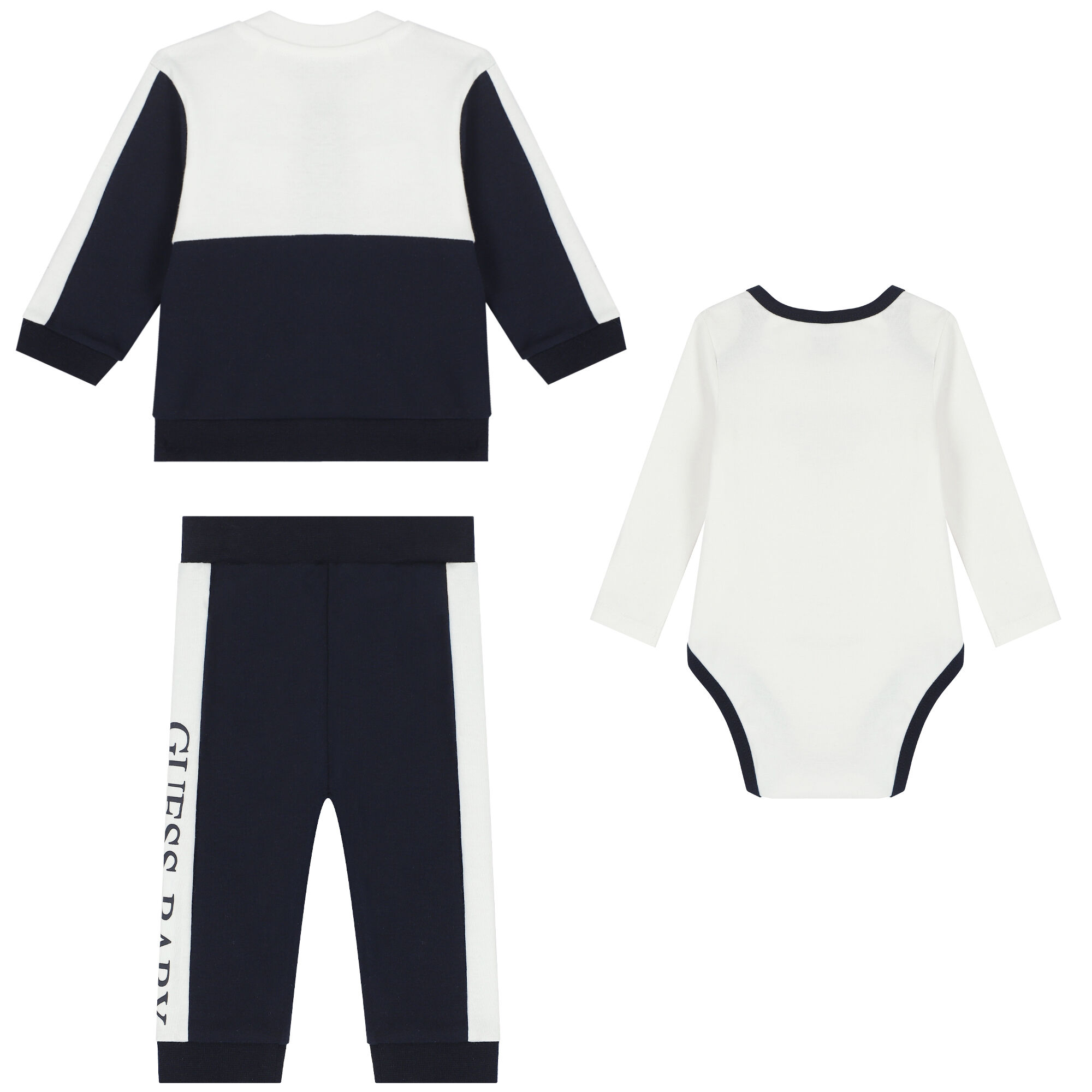 Guess Baby Boys Navy Blue White Logo Tracksuit Set Junior Couture UAE