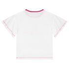 الفتيات تي شيرت زهرة بيضاء, 1, hi-res