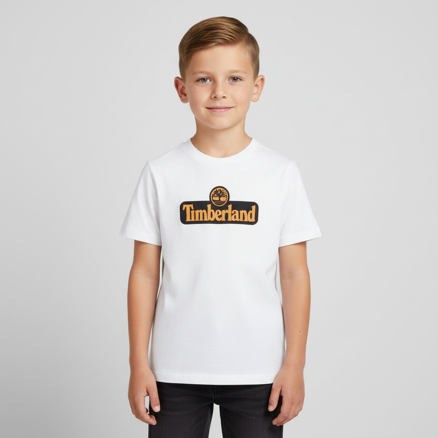 Boys White Logo T-Shirt, 3, hi-res