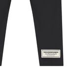 بنطال ضيق ناعم بشعار أسود للبنات, 1, hi-res