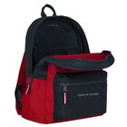 Boys Red & Navy Blue Logo Backpack, 1, hi-res