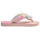 Girls Pink Logo Flip Flops, 1, hi-res