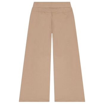 Girls Beige Logo Trousers