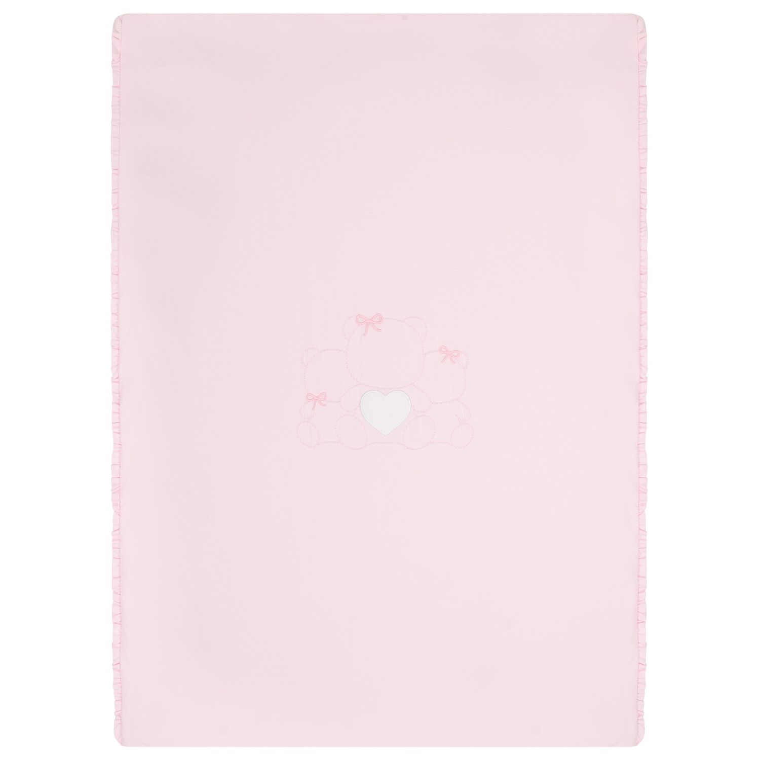 Baby Girls Pink Teddy Bear Blanket, 1, hi-res