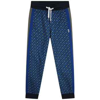 Boys Blue Monogram Logo Joggers