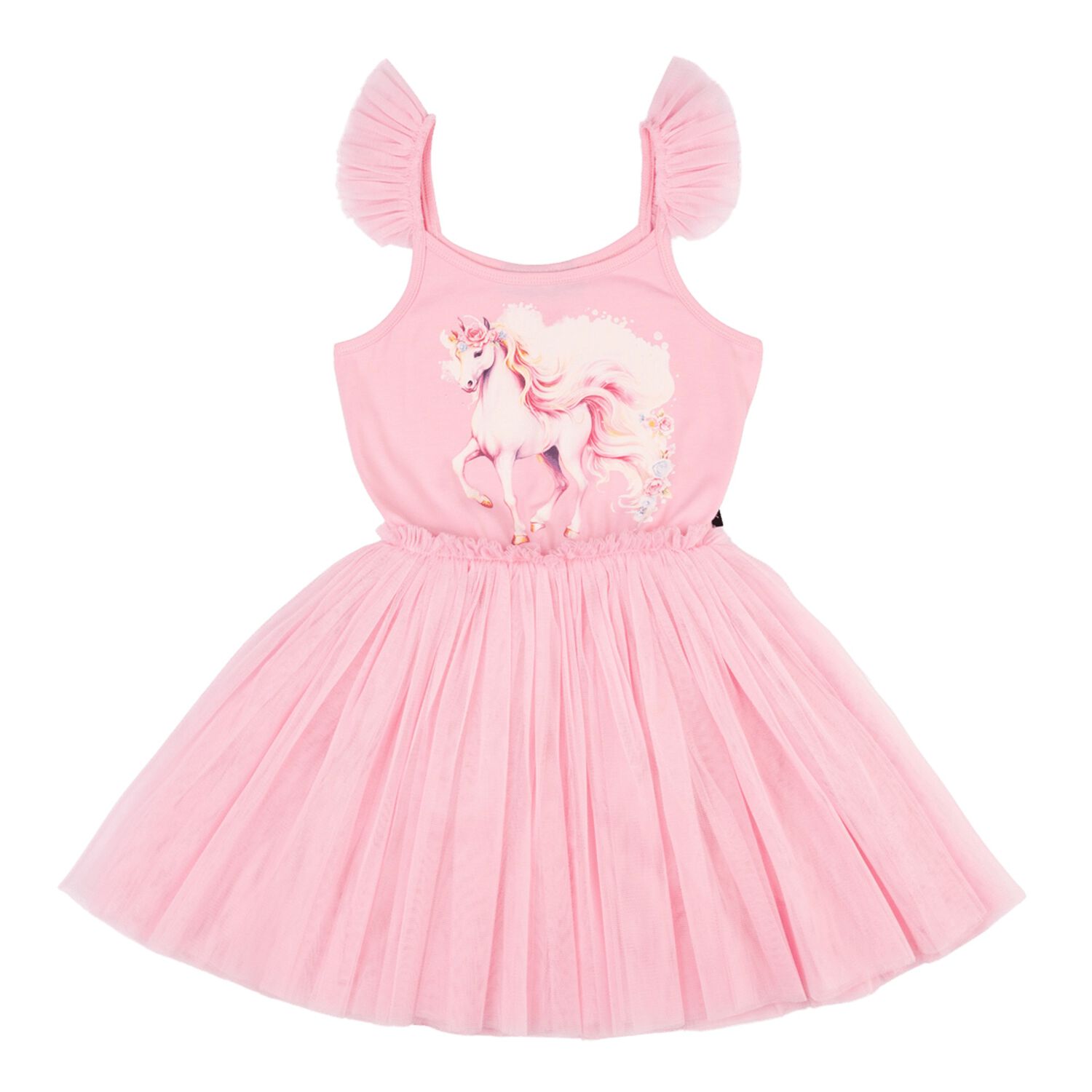 Girls Pink Unicorn Tulle Dress, 1, hi-res image number null