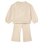 Younger Girls Beige Dog Tracksuit, 2, hi-res