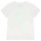  Girls White Logo T-Shirt, 3, hi-res