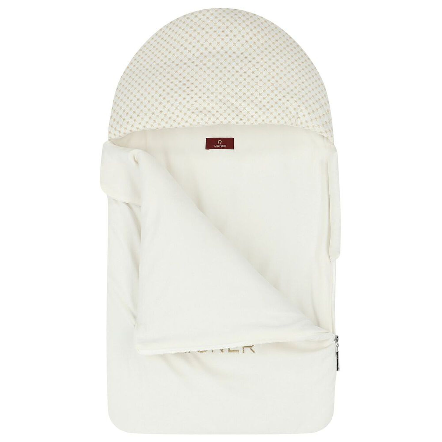 طقم أفرول بالشعار باللون العاجى والذهبى, 1, hi-res