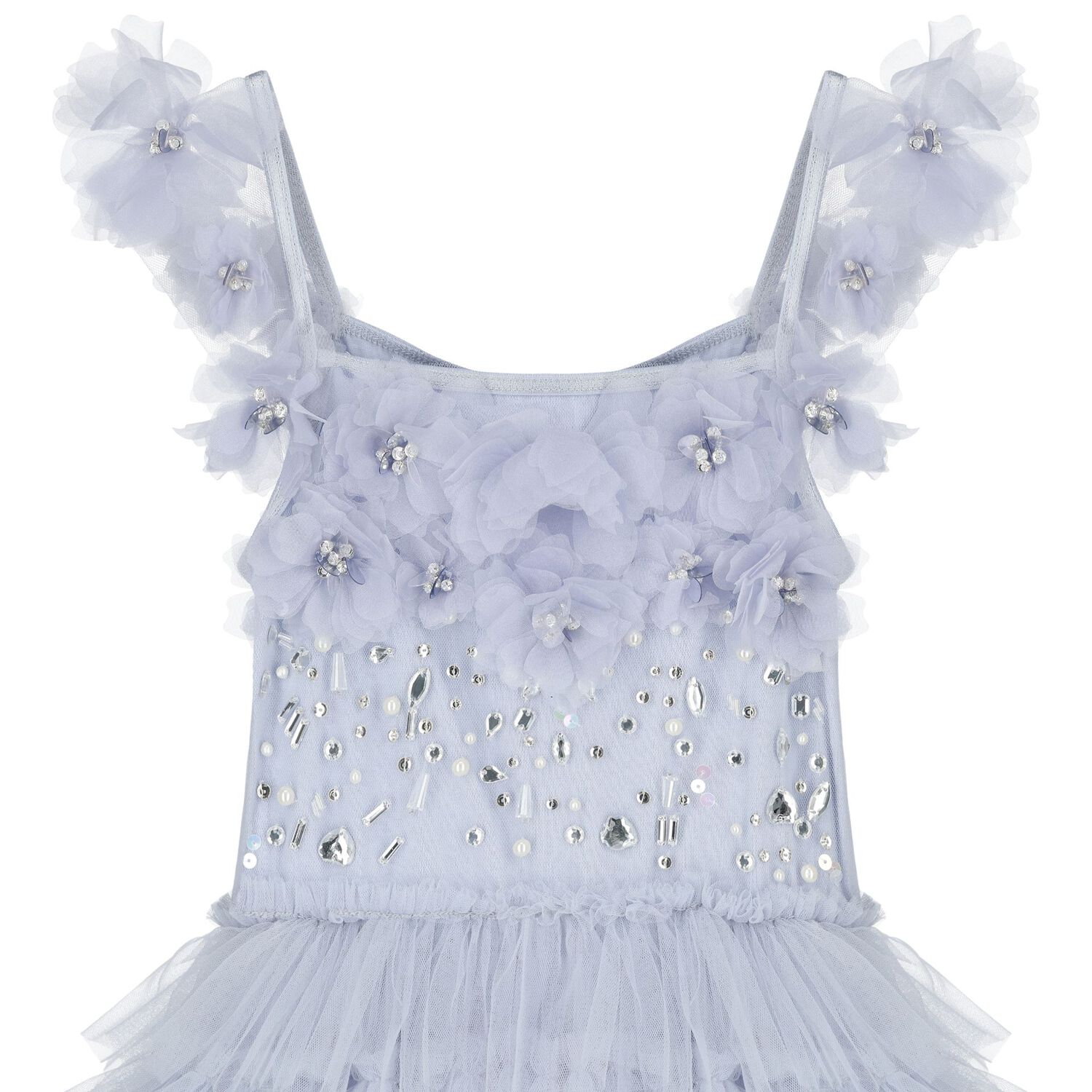 Girls Blue Sequin Tulle Dress, 1, hi-res