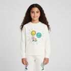 سويت شيرت بنات بطبعه الارض والشمس باللون العاجى , 1, hi-res