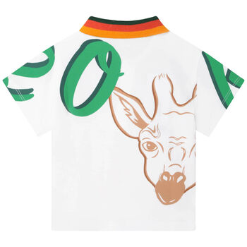 Younger Boys White Logo Polo Shirt