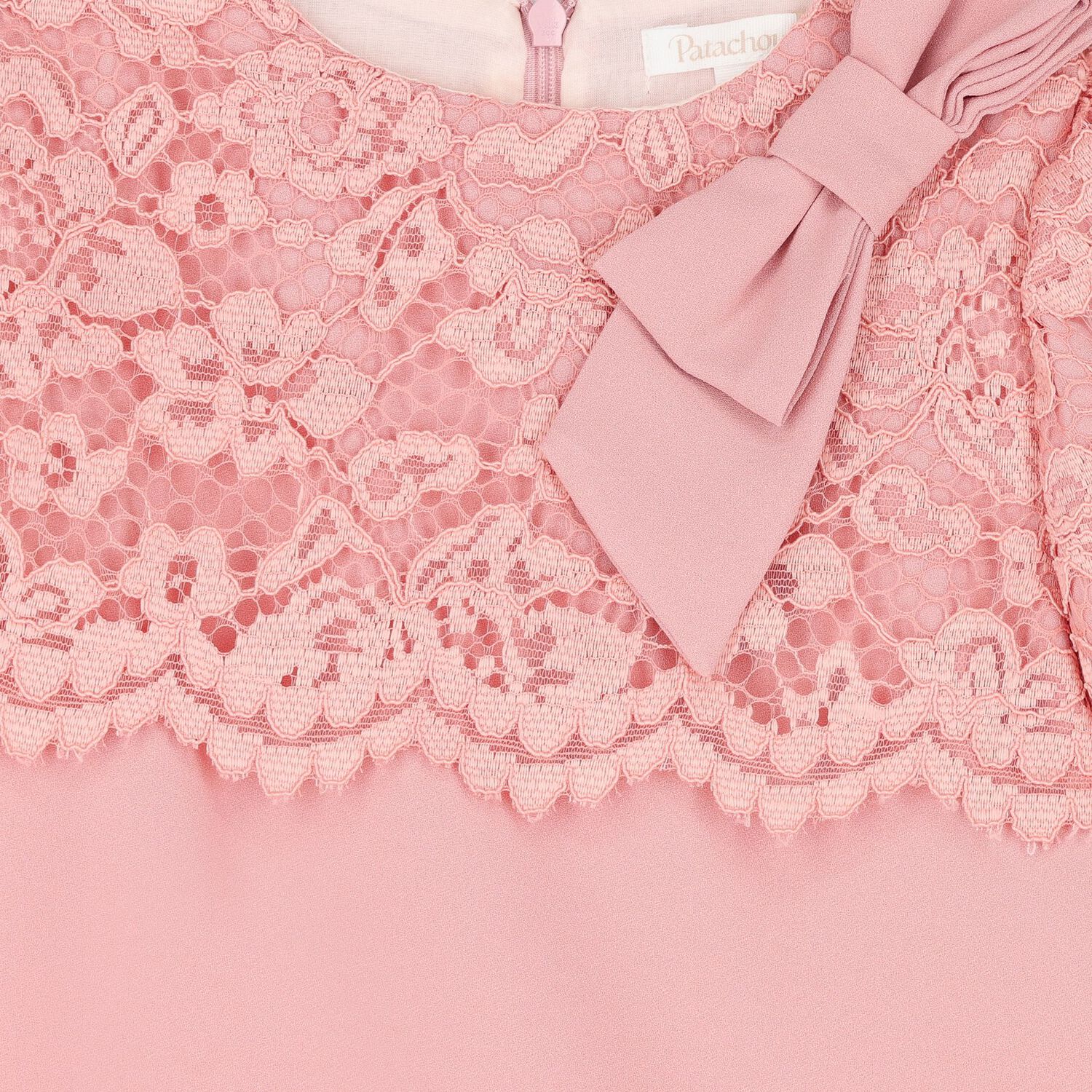 Girls Pink Lace Dress, 1, hi-res