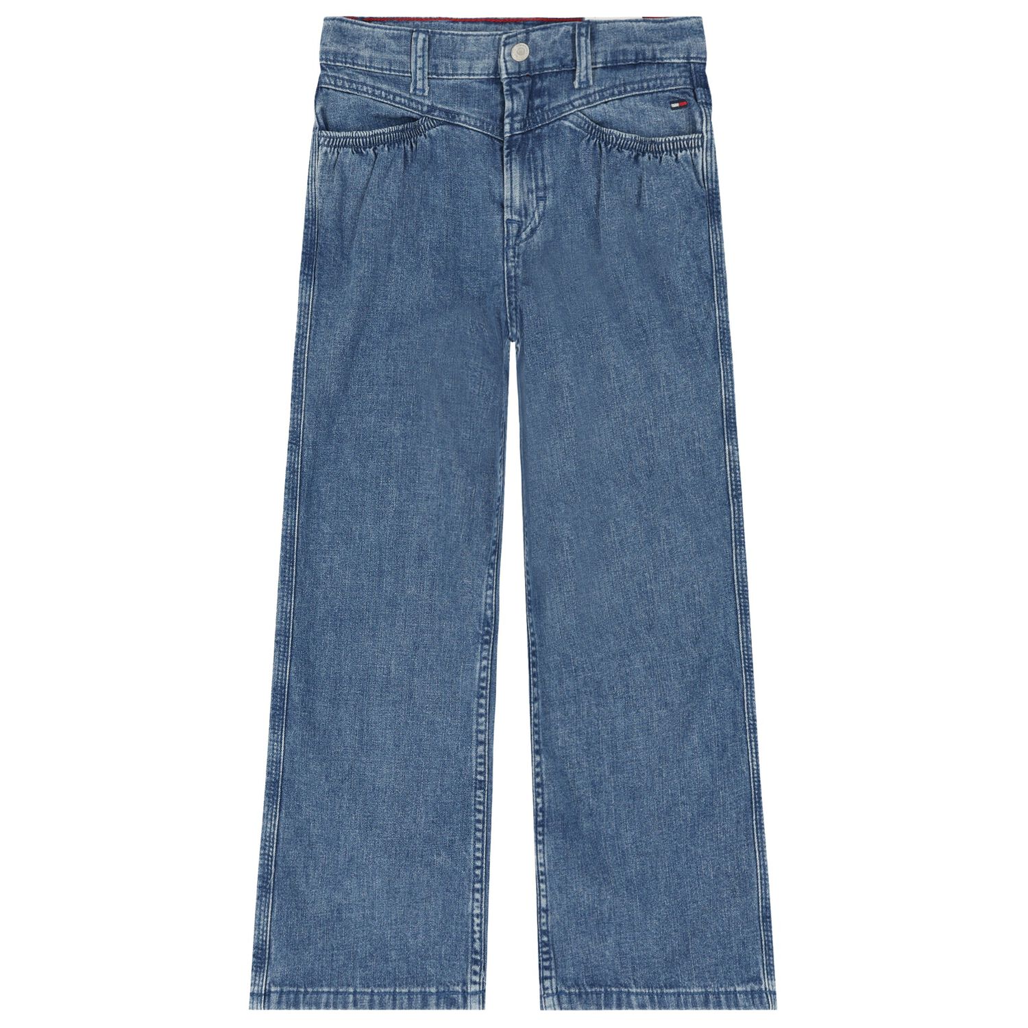 بنطلون جينز بنات بالشعار باللون الأزرق, 1, hi-res image number null