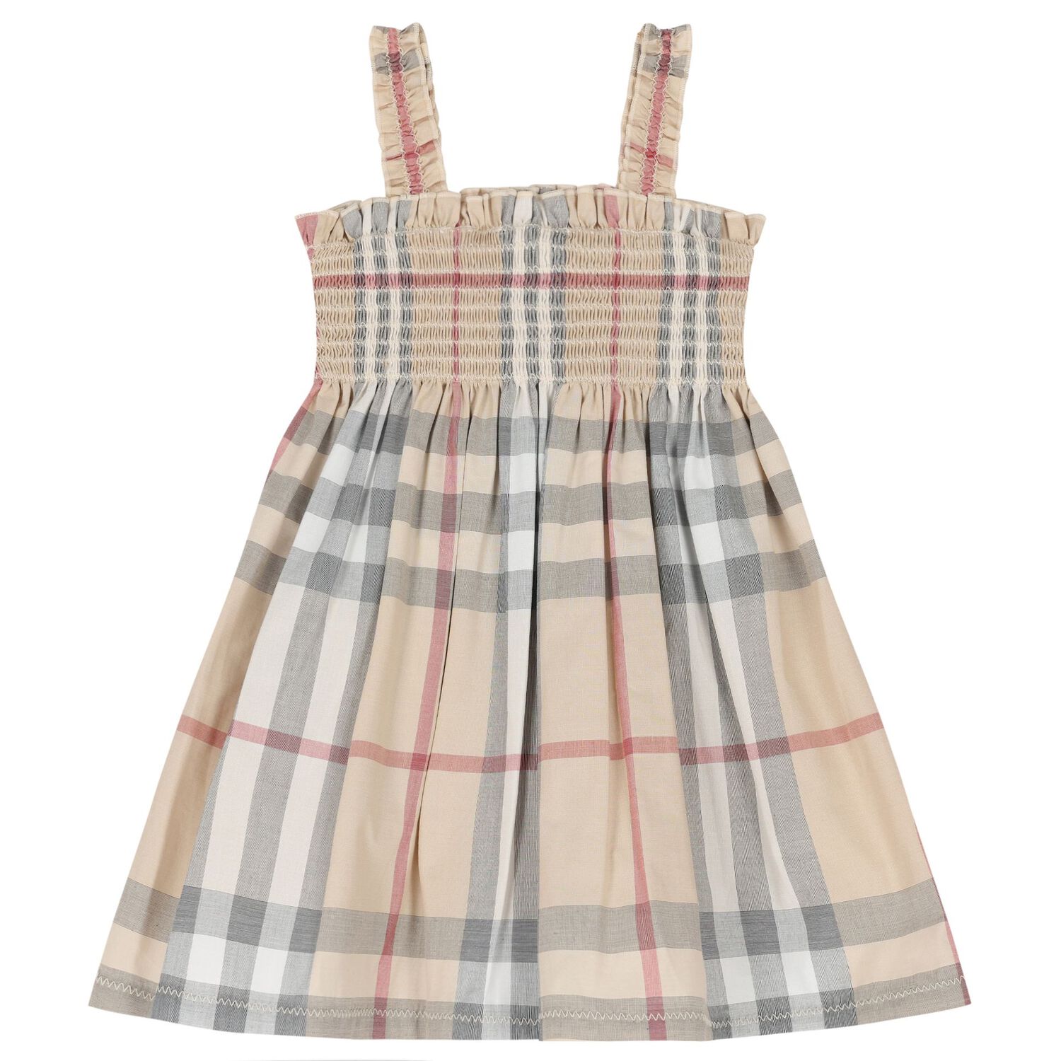 Baby Girls Pale Beige Check Dress Set, 1, hi-res image number null