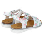 Girls White & Pink Floral Sandals, 1, hi-res