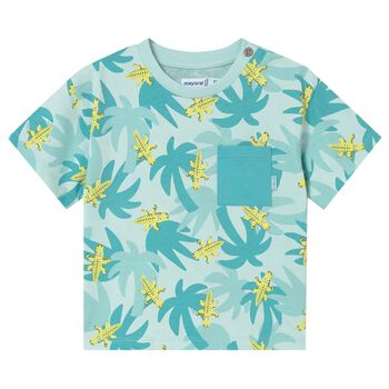 Younger Boys Green Palm Tree T-Shirt