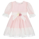 Girls Pink Chiffon Dress, 2, hi-res