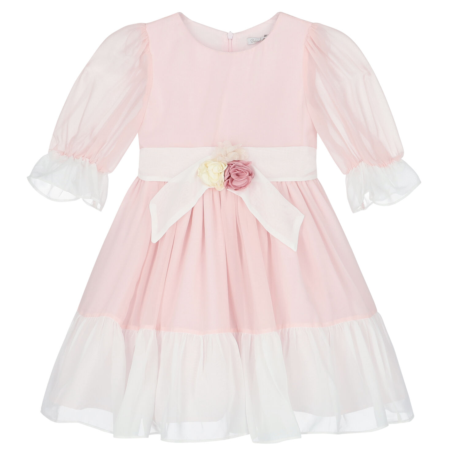 Girls Pink Chiffon Dress, 2, hi-res