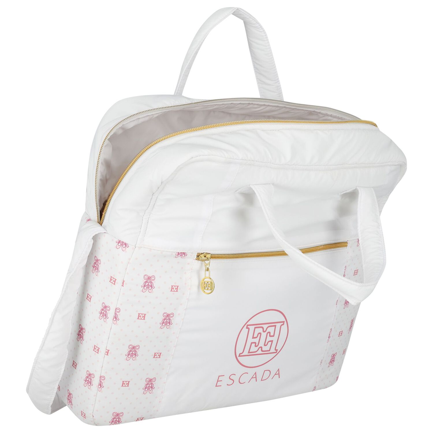 White & Pink Logo Baby Changing Bag ( 42cm ), 1, hi-res