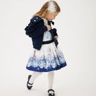 تنورة بنات بشعار إلسا باللون العاجي والكحلي, 1, hi-res