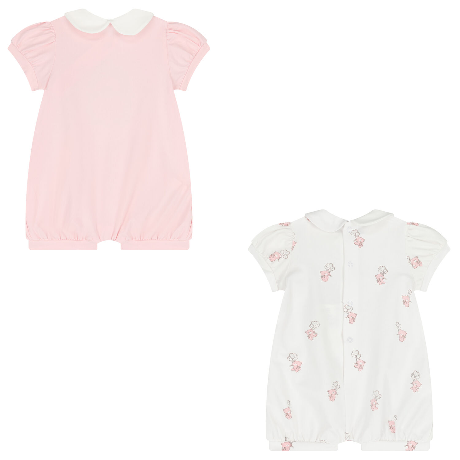 Baby Girls White & Pink Rompers ( 2-Pack ), 2, hi-res