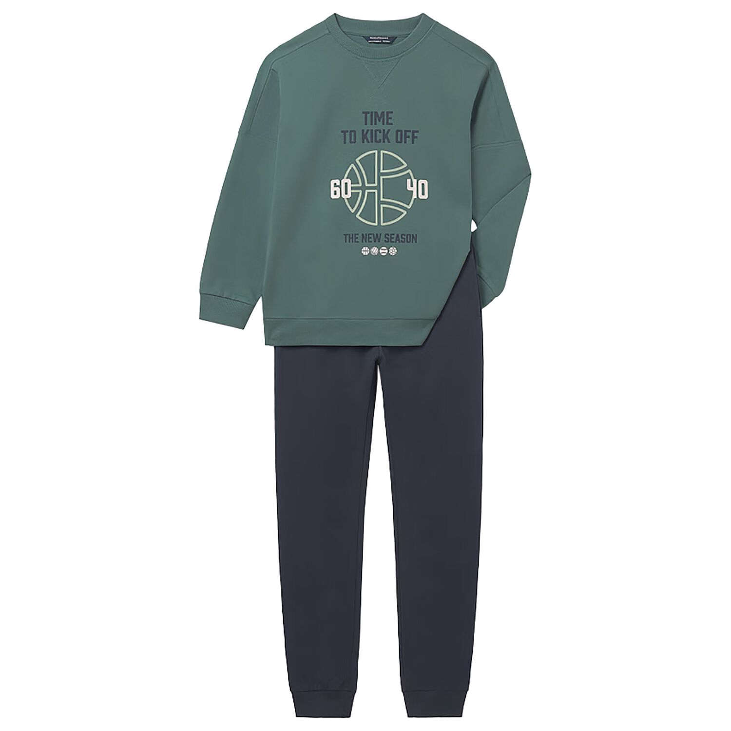 Boys Green & Navy Blue Tracksuit, 1, hi-res