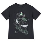 Boys Grey Roller Skates T-Shirt, 1, hi-res