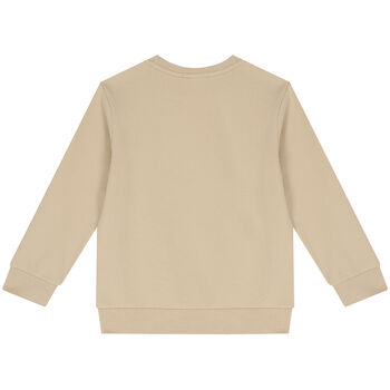 Boys Beige Logo Sweatshirt
