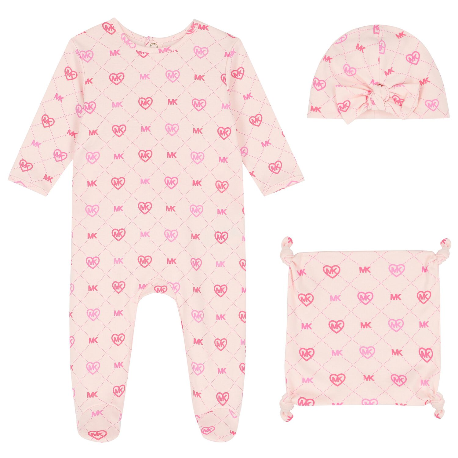 Baby Girls Pink Logo Babygrow Gift Set, 2, hi-res image number null