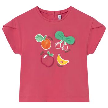 Younger Girls Pink Fruits T-Shirt