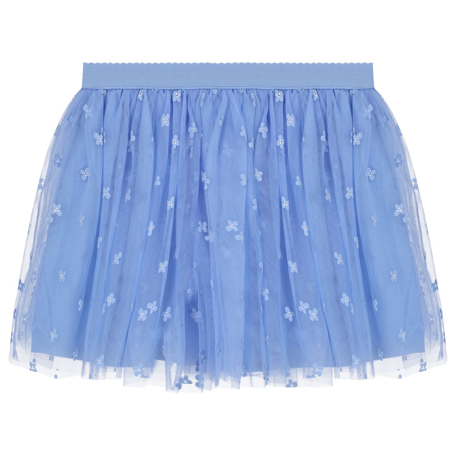 Girls Ivory & Blue Tulle Skirt Set, 1, hi-res image number null