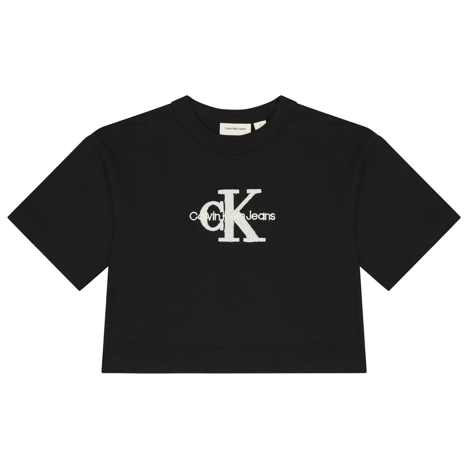 تيشيرت بنات بالشعار باللون الأسود, 1, hi-res