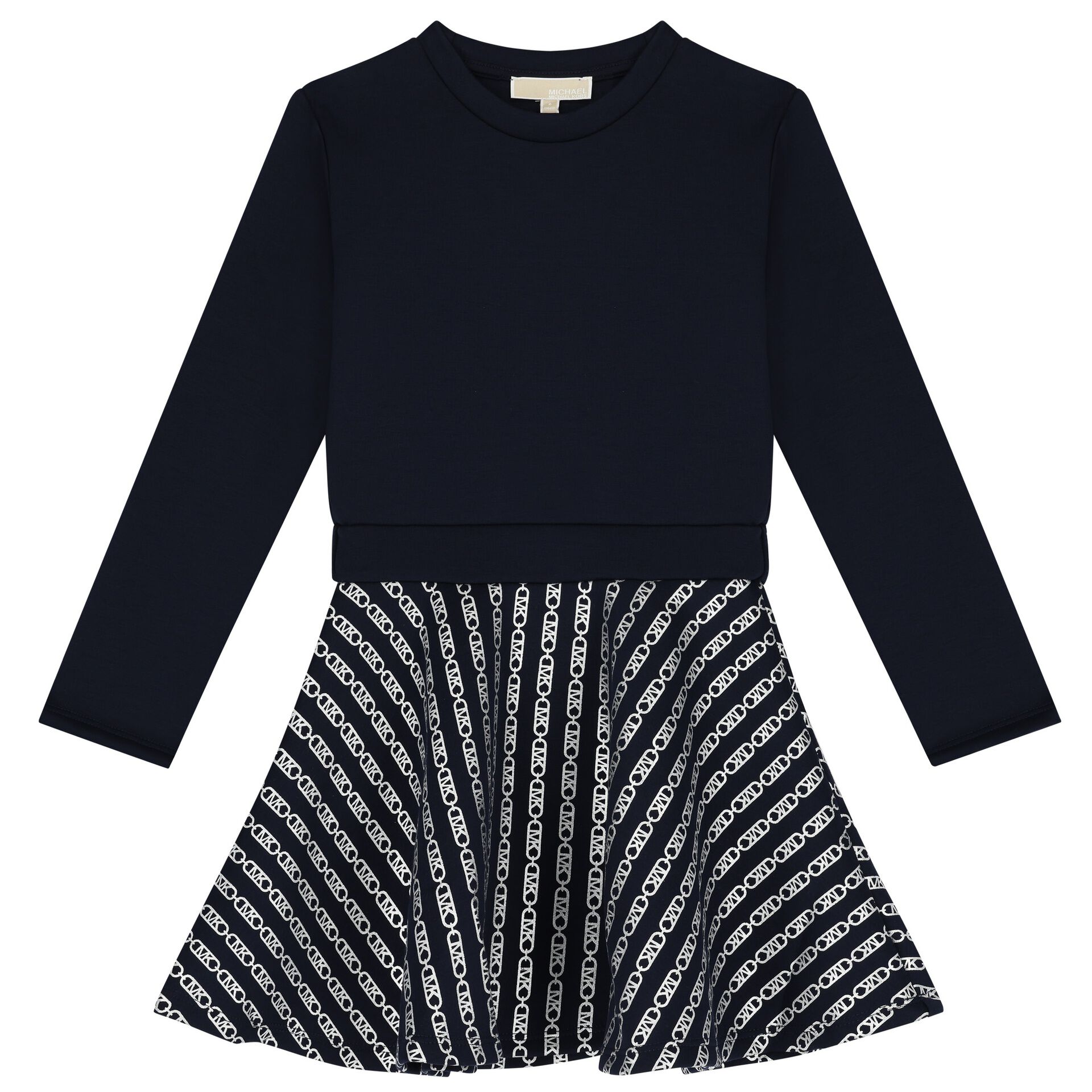 MICHAEL KORS Girls Navy Blue Logo Dress Junior Couture UAE