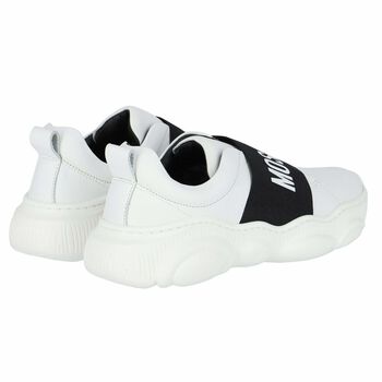 White Leather Logo Trainers